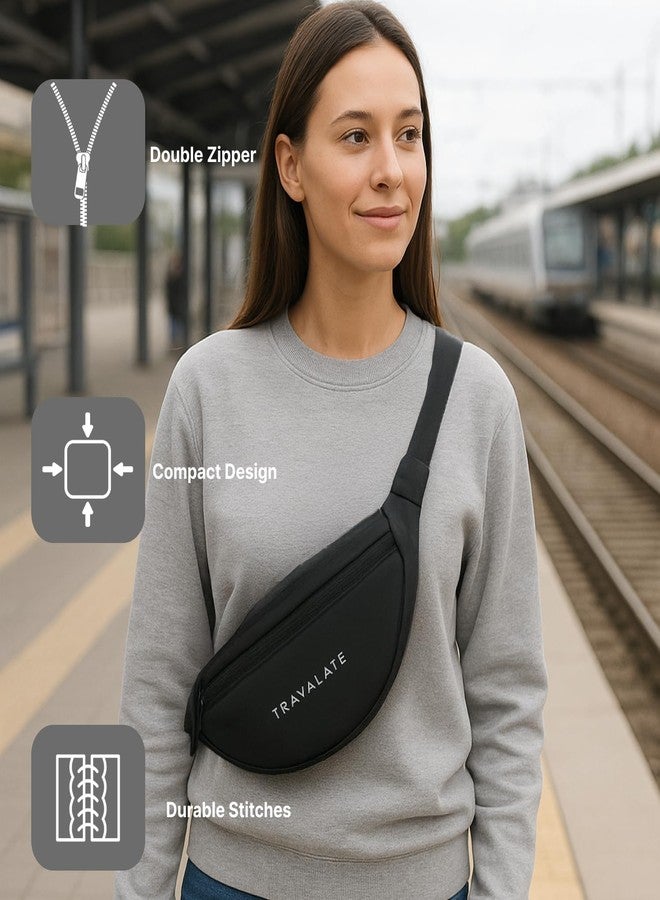 Travalate® Waist Bag for Men Women with Adjustable Strap, Water Resistant (Printed Black) - Image 4